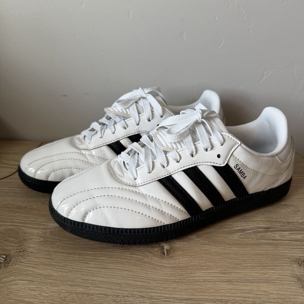 Adidas Women's Samba LT Patent Leather Womens Size 7 White Black |JI2706|